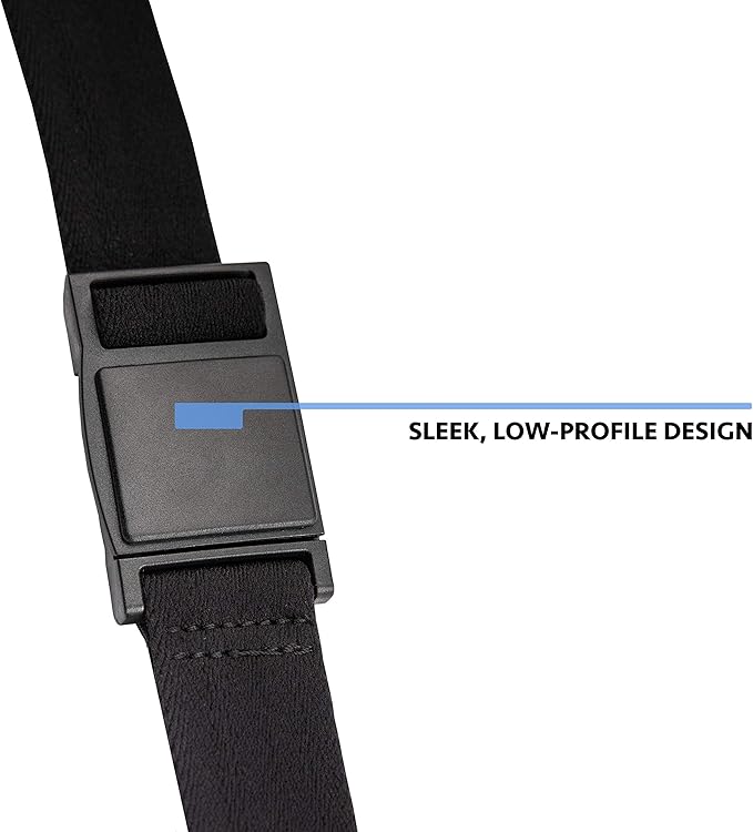 FLYT Solo Belt - Minimalist Web Nylon Belt with Quick-Release Magnetic Plastic Buckle, TSA Friendly