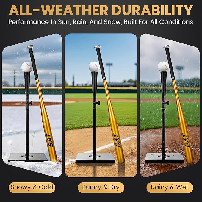 Baseball Batting Tee Set with Light Weight Aluminum Bat and Baseball - Hitting Tee - Baseball Tee - Batting Tees for Baseball - Hitting Tee for Baseball - Baseball Hitting Tee - Baseball Tee Set