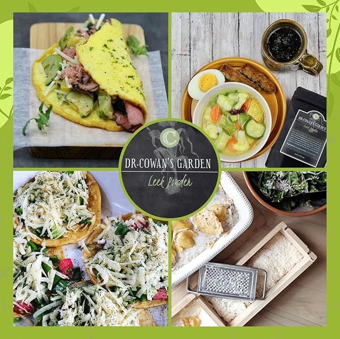 Dr. Cowan’s Garden Leek Powder - Beyond Organic Vegetable Powder, Green Powder Superfood, Super Greens Vegetable Powder, Greens Powder for Nutritional and Culinary Uses, Dehydrated Greens, 50 Servings