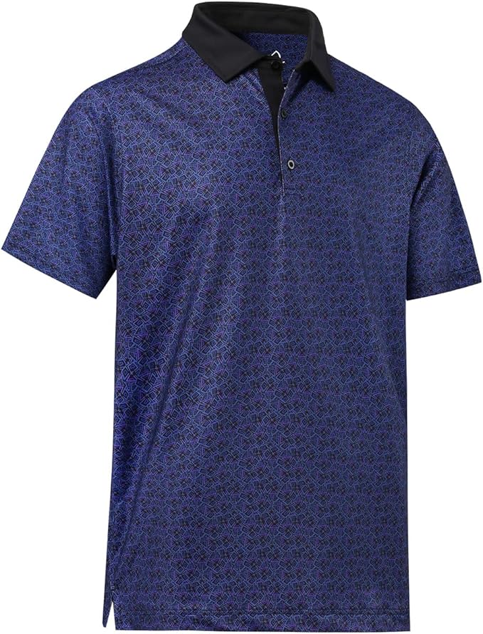 DEOLAX Mens Polo Shirts Fashion Print Mens Golf Shirt Dry Fit Mens Golf Polo Short Sleeve Quick Dry Funny Golf Shirt for Men