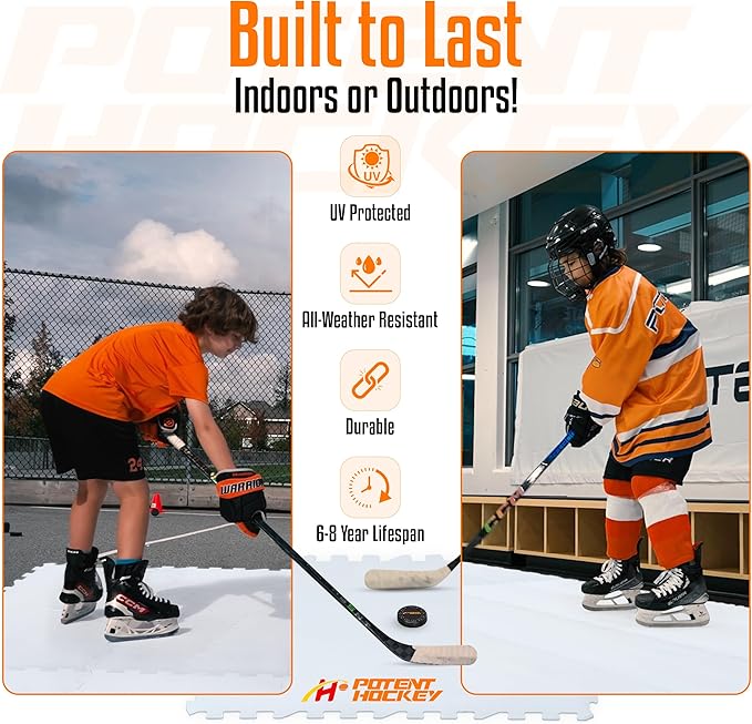 ArcticGlide Synthetic Ice Panels Pro, Easy-to-Assemble, Expandable Artificial Rink, Indoors/Outdoors - Hockey Training