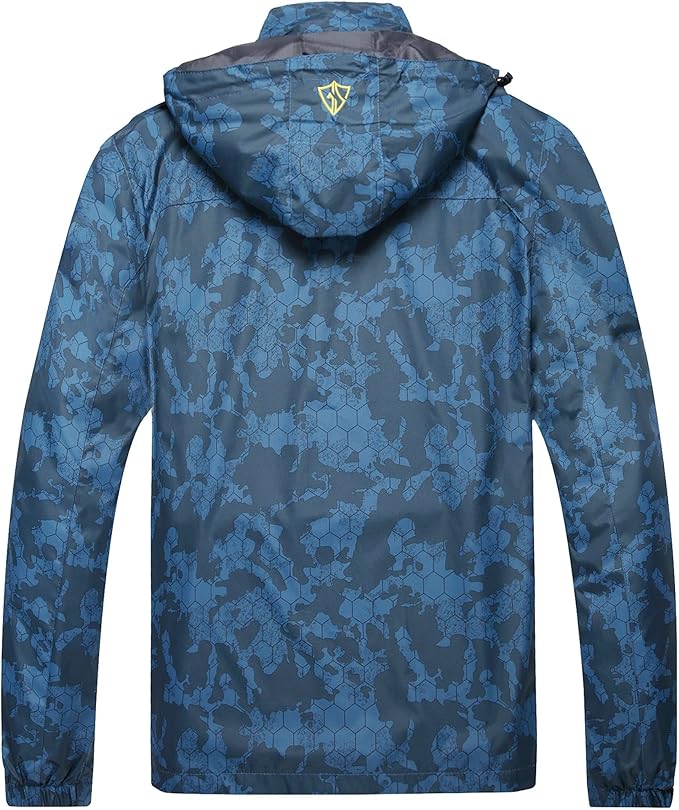 GIISAM Mens Windproof Jacket Waterproof Lightweight Mountain Sport Jacket for Men Hooded Windbreaker Raincoat