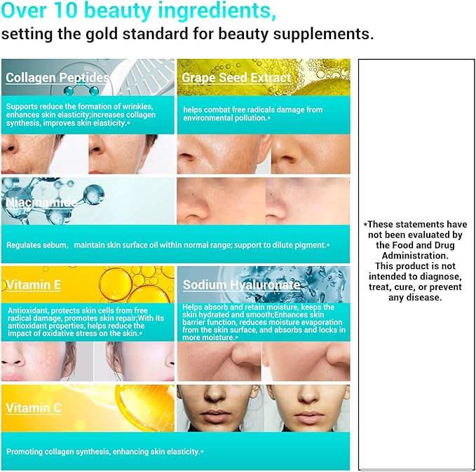 Collagen Peptides for Women, Beauty Vitamin & Mineral Supplement,Contains Vitamin D3, Probiotics for Women & Collagen Peptides,Vitamin E,Vitamin B Complex - Made in USA - 120 Tablets