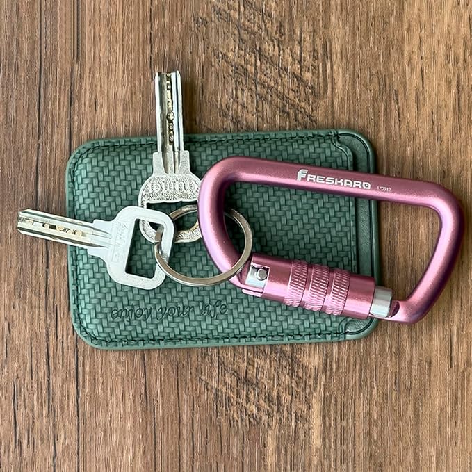 FresKaro 3inch 12kN-2698lbs Auto Locking Carabiner Clips, Solid D Shape, Heavy Duty 7075 Aluminum, Lightweight 1.09oz, Rust Proof, for Hammock, Hiking, Dog Leash, Keychain etc., Multi-Colors