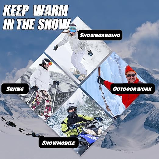 HANDLANDY Insulated Work Gloves Waterproof for Men Women, 3M Thinsulate Ski Gloves Winter Cold Weather Work Gloves Touchscreen (Medium, Black)