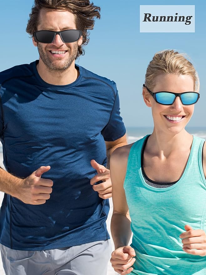 Frienda 6 Pack Polarized Sport Sunglasses for Men Multipack Fit over Glasses Pack Lot Set Men's Sport Fishing Eyeglasses