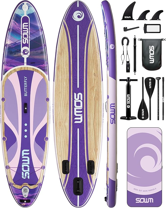 Inflatable Paddle Boards 11'x33'', Stand Up SUP Paddle Board Inflatable for Adults Youth, Extre Wide & Non-Slip Sup of All Skill Levels