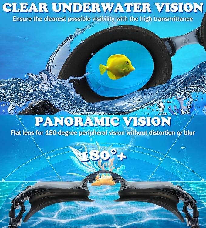 Aegend 2 Pack Kids Goggles, Swimming Goggles for Kids Age 4-16 Boys and Girls Youth, Anti-Fog Waterproof Anti-UV Pool Goggles
