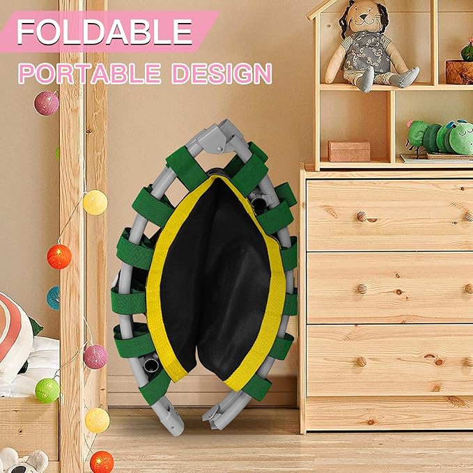 CLORIS 38in/48in Folding Trampoline - Max Load 220lbs / 450lbs Mini Trampoline Rebounder Trampoline for Adults with Adjustable Foam Handle, with safty Padded Cover Best Gift for Kids/Adult