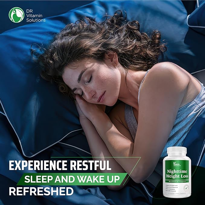 DR VITAMIN SOLUTIONS Nighttime Fat Burner Supplements - Appetite Suppressants for Weight Loss - Night-Time Fat Burner for Women and Men Supporting Sleep & Relaxation - Weight Loss Pills - 60 Capsules