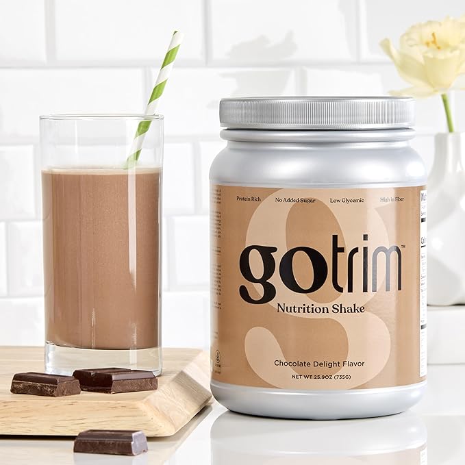 GoTrim Chocolate Protein Shakes Ready to Drink – High Protein, High Fiber, Meal Replacement, No Added Sugar, Gluten-Free, 14 Servings – Perfect for Weight Loss, Muscle Building, and Busy Lifestyles