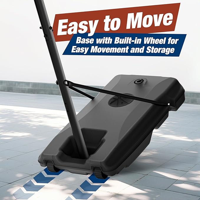 Basketball Hoop Outdoor with 45 Inch Shatterproof Backboard, Portable Basketball Goal System 4.8-10ft Height Adjustable for Kids, Youth, Adults, Backyard/Driveway/Indoor