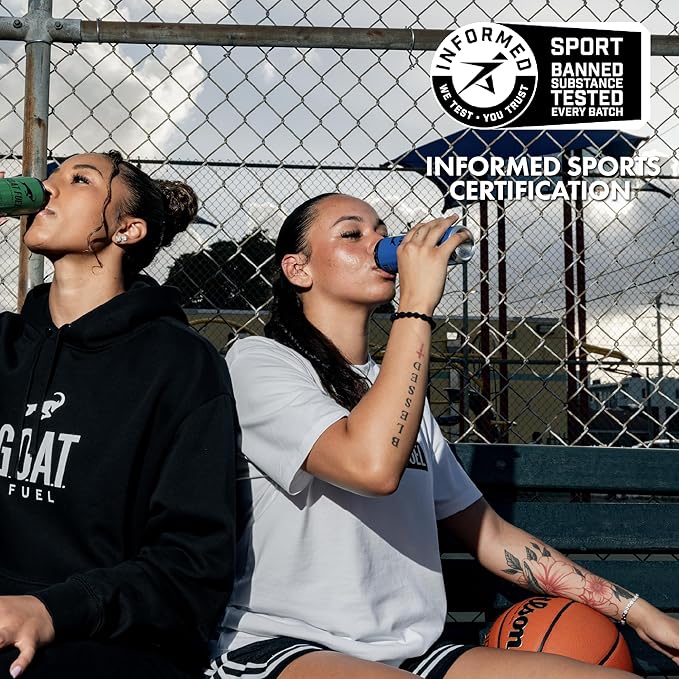 G.O.A.T. Fuel Energy Drink, Co-Founded by Jerry Rice, Natural Caffeine, Electrolytes, BCAAs, Cordyceps Mushrooms & Antioxidants, Light Carbonation Pre Workout, 12 Pack, 12 FL Oz, Blueberry Lemonade