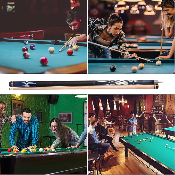 GSE Games & Sports Expert 58" 2-Piece Canadian Maple Hardwood Billiard Pool Cue Sticks for Men/Women, House or Commercial/Bar Use (Several Colors, Weight 18oz, 19oz, 20oz, 21oz Available)