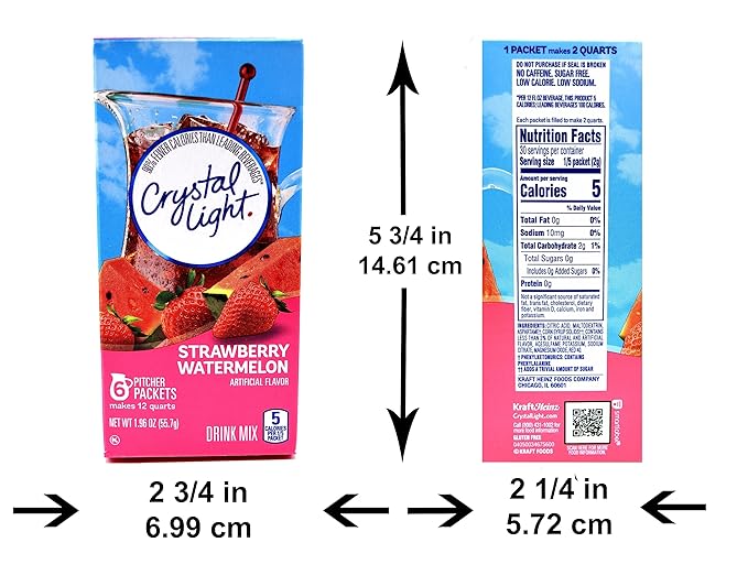 Crystal Light Strawberry Watermelon Drink Mix, 12-Quart Canister (Pack of 12)
