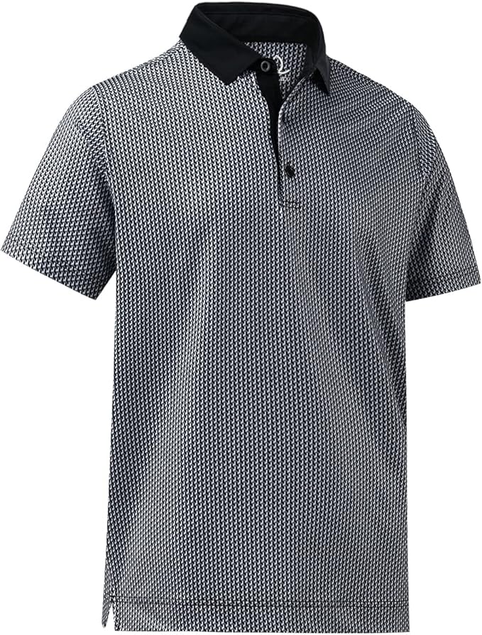 DEOLAX Mens Polo Shirts Fashion Print Mens Golf Shirt Dry Fit Mens Golf Polo Short Sleeve Quick Dry Funny Golf Shirt for Men