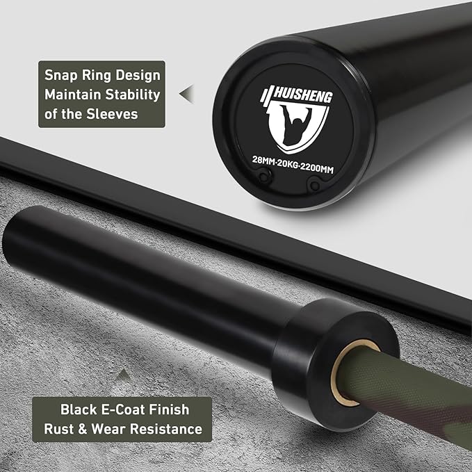 7ft Olympic Barbell for Strength Training and Olympic Weightlifting, 500 700 1000LBS Capacity Available, 2 Inch Bar for Squats, Home Gym Fitness Equipment, Bench Press, Deadlift,Powerlifting