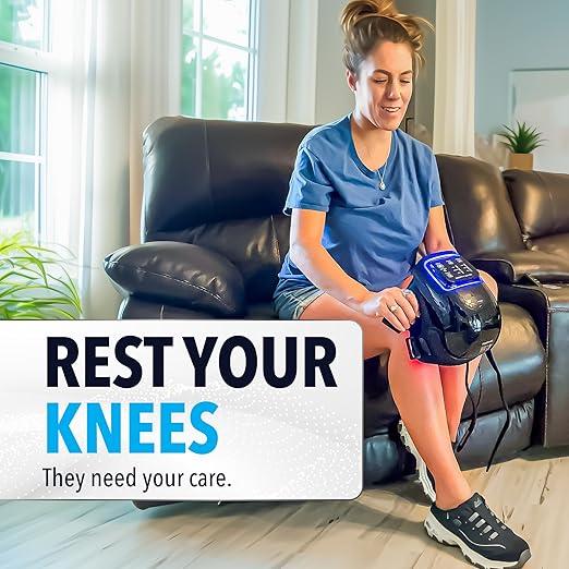 FORTHiQ Knee Massager Pro+ with Heat, Red Light and Vibration, 6-in-1, Dual-Wavelength - Cordless, Portable, Adjustable Straps, Easy to Use, Saves Your Settings