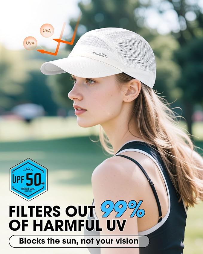 GXCROR Performance Baseball Cap for Men & Women - UPF 50+ Running Hat, Lightweight Quick-Dry Sports Hat for Golf, Hiking, Gym
