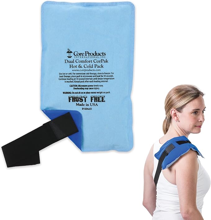 Core Products Dual Comfort CorPak - Reusable hot/Cold Pack for Knee, Back, Shoulder, or Ankle Pain; Use hot or Cold; Made in USA - 6" x 10"