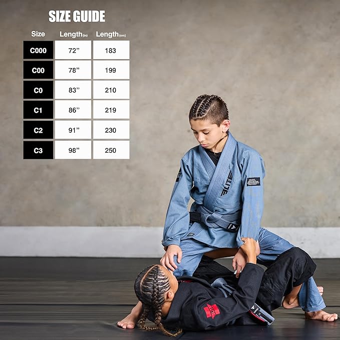 Elite Sports Kids Brazilian Jiu Jitsu Belts Preshurunk Martial Arts Youth BJJ Belts for Girls & Boys with BJJ Ranking Stripes