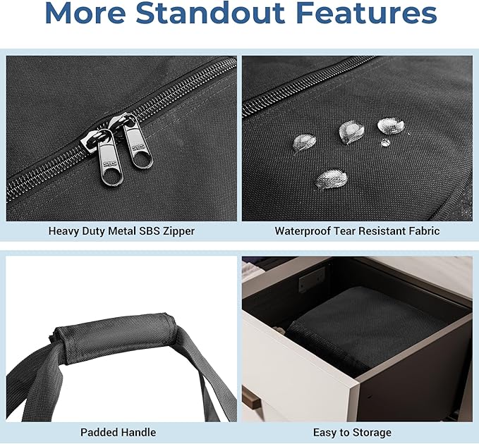 COOLBEBE 32" Sports Duffle Bag - 73L Large Travel Duffel Luggage Bag with Upgrade 2-way Lockable Zippers, Sturdy & Water Resistant, Black