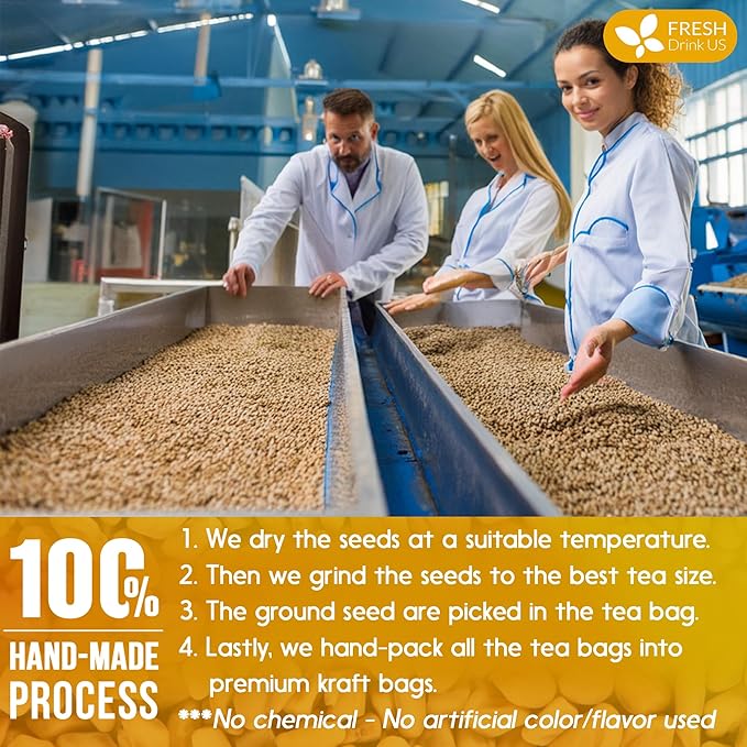 FreshDrinkUS, Premium 15 Tea Bags Fenugreek, 100% Natural & Pure from Fenugreek. Fenugreek Herbal Tea. Made with Natural Material Tea Bags. No Sugar, No Caffeine, No Gluten, Vegan.