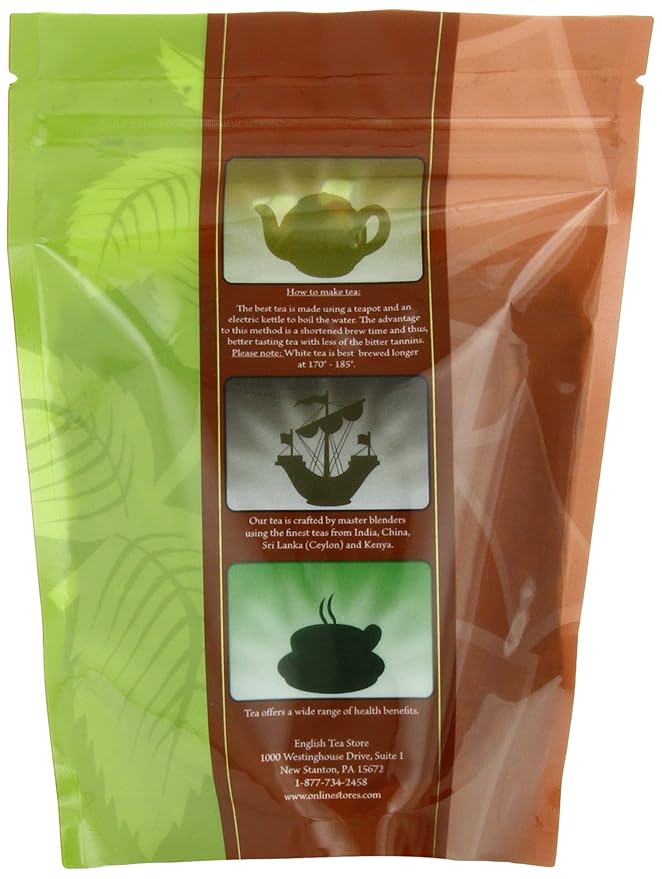 English Tea Store Loose Leaf, British Earl Grey Flavored White Tea, 2 Ounce
