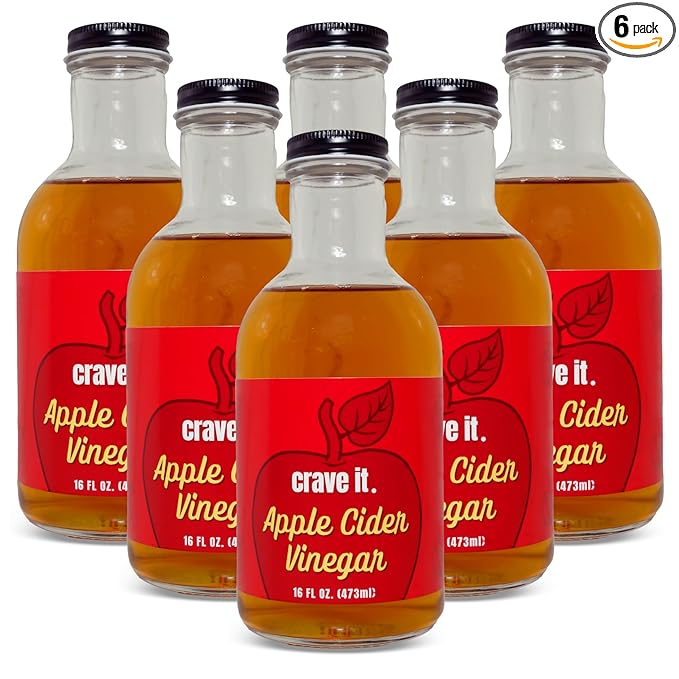 Crave It. Apple Cider Vinegar with Mother - Gut Health & Digestion - Made with Utah Honey - 16oz - 6pk