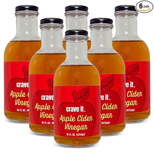 Crave It. Apple Cider Vinegar with Mother - Gut Health & Digestion - Made with Utah Honey - 16oz - 6pk