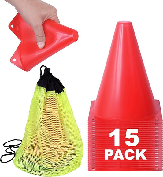 Cones for Sports Training, 7 Inches Tall & Visible, Durable and Easy to Handle Sports Cones, Ideal for All Kinds of Training Cones Activities and Field Practice Sport