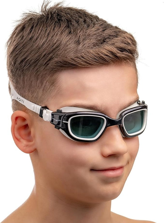 AqtivAqua Swimming Goggles for Kids, MINI-DX Wide View Swim Goggles for Kids Boys Girls, Anti Fog No Leaking