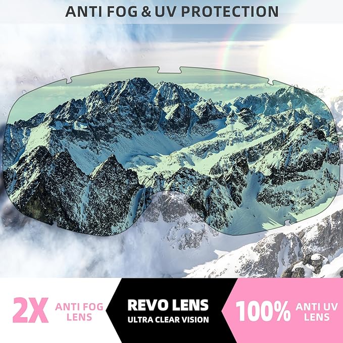 Freela Ski Goggles OTG Men Women, Over Glasses Snow Snowboard Sports Goggles for Adult Youth 100% UV400 Protection Anti Fog