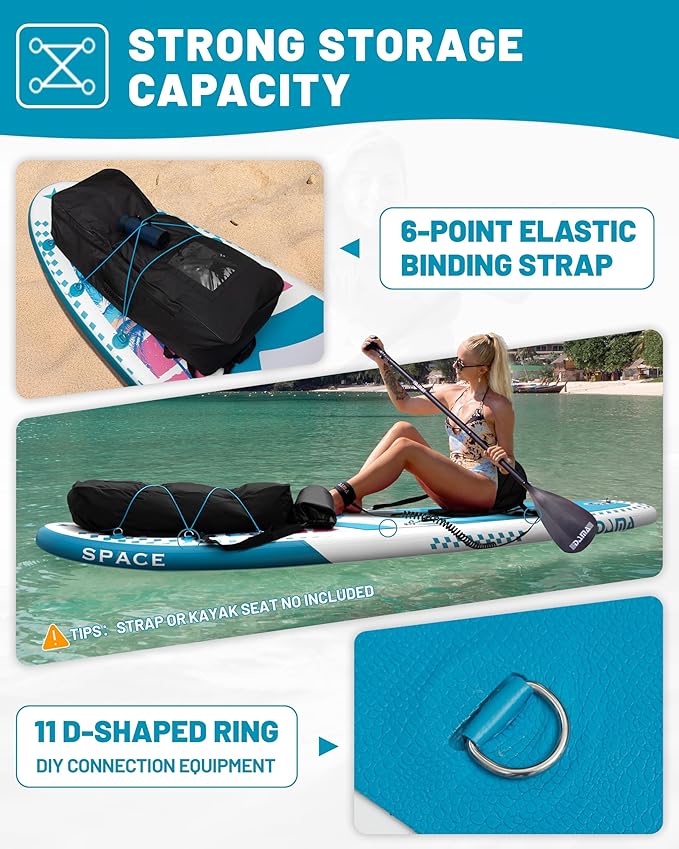 DAMA 11'*34"*6" Inflatable Paddle Board, Paddle Boards for Adults,Sup,Lightweight and Durable, Easy to Inflate, Versatile in Style, Fully Functional, Equipped w/High Grade Accessories.