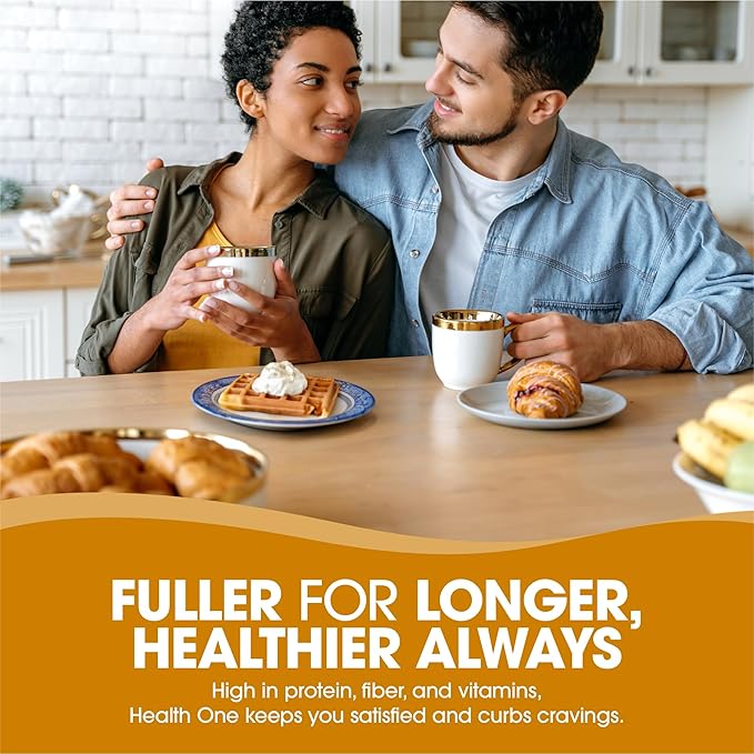 Health One High Protein Pancake & Baking Meal Replacement Powder | 15G Whey & Soy Isolate | GLP-1 Booster | Gluten Free Waffle & Muffin Mix | Just Add Water | No Artificial Sweeteners (15 Servings)