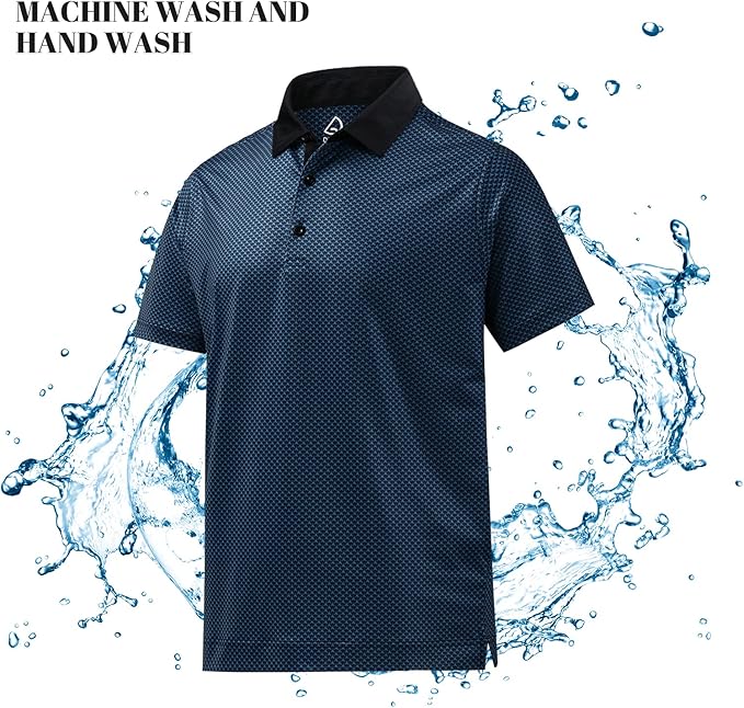 DEOLAX Mens Polo Shirts Fashion Print Mens Golf Shirt Dry Fit Mens Golf Polo Short Sleeve Quick Dry Funny Golf Shirt for Men