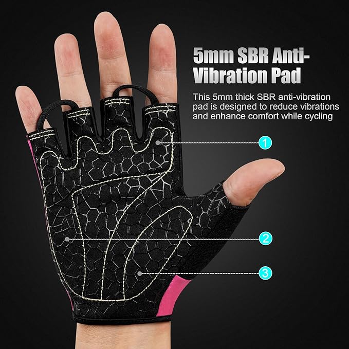 Cycling Gloves Bike Gloves for Men/Women Half Finger Biking Gloves Exercise Workout Gloves Suitable for Outdoor Sports, Gym, Weight Lifting, Rowing and Motorcycle