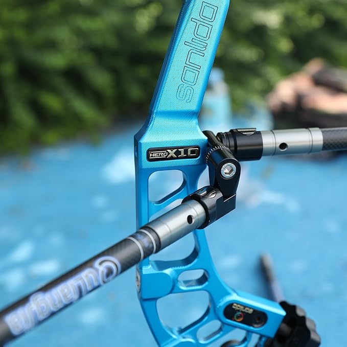 AMEYXGS Archery Bow Stabilizer for Compound Bow, 3K Carbon Fiber 6", 8", 10", 12" 15" Rods, Damping System, Weights Kit, Single Side V-Bar Mount,Quick Disconnect