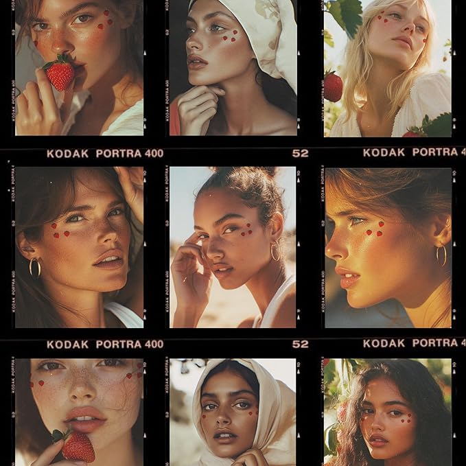 Fazit Makeup Patches - Face Makeup Patches - Beauty Face Makeup - Strawberry Speckles - Waterproof Strawberry Speckles - Temporary Face Strawberry Speckles For Women - 6 count