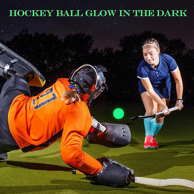 Elcoho Ice Hockey Puck, Glow in The Dark Party Pucks, Green Floor Puck Bulk with Drawstring Bag for Youth Adults Outdoor Indoor Sports Games Practicing & Training