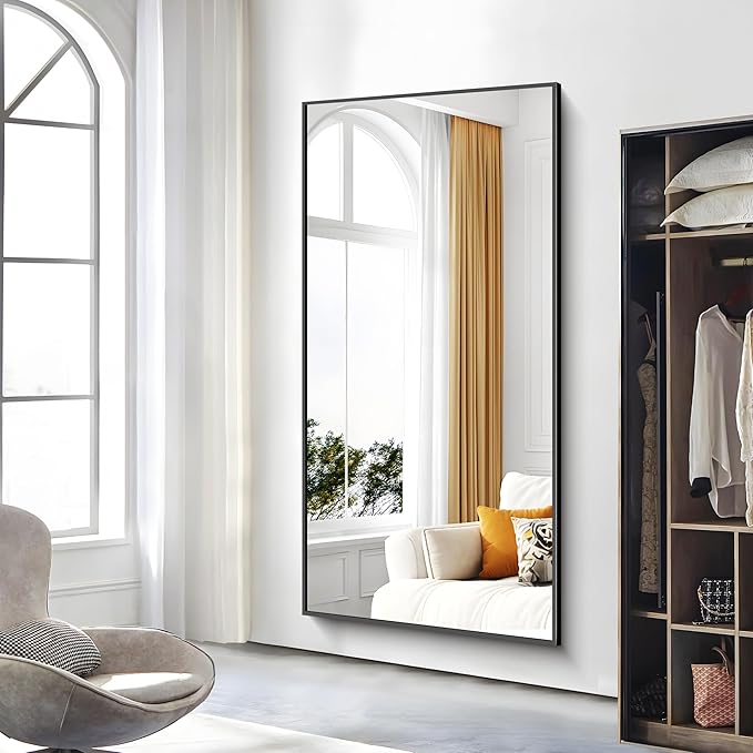 Bathroom Mirror,72x36 inch Bathroom Mirrors for Over Sink,Large Wall Mirror for Bathroom Wall Mounted Rectangle Mirrors,Black Vanity Mirror for Living Room,Bedroom Entryway,Horizontal/Vertical