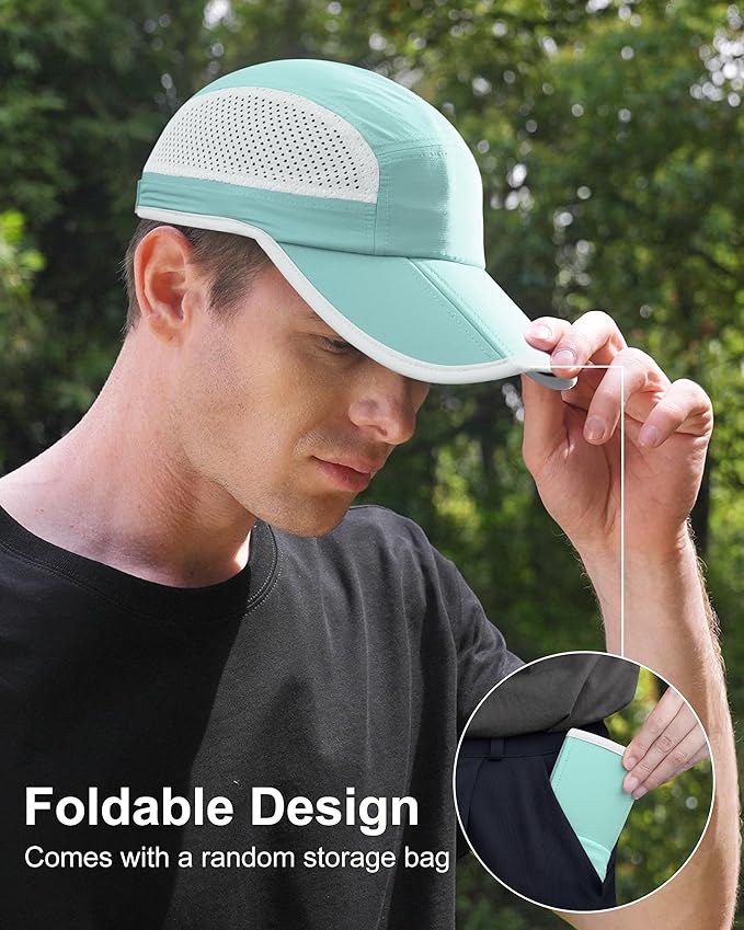 GADIEMKENSD Mens Folding Outdoor Hat Long Brim UPF 50+ Sun Protection