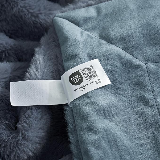 Cozy Bliss Faux Fur Throw Blanket for Couch, Cozy Soft Plush Thick Winter Blanket for Sofa Bedroom Living Room, 60 * 80 Inches Blue