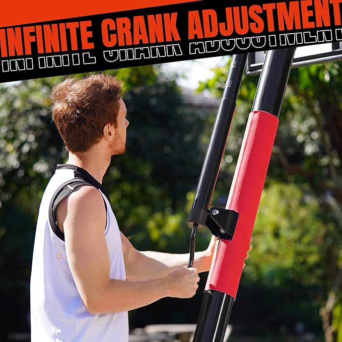 Crank Lift Basketball Hoop Outdoor 7.5-10ft Adjustable Portable Basketball Goal for Youth and Adults 44" 50" and 54" Patented Angle Adjustable PC Backboard and Large Fillable Base