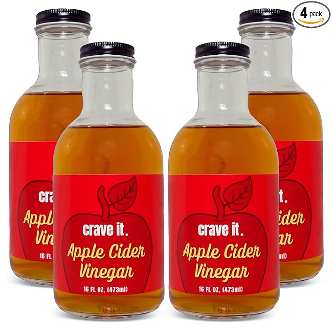Crave It. Apple Cider Vinegar with Mother - Gut Health & Digestion - Made with Utah Honey - 16oz - 4pk