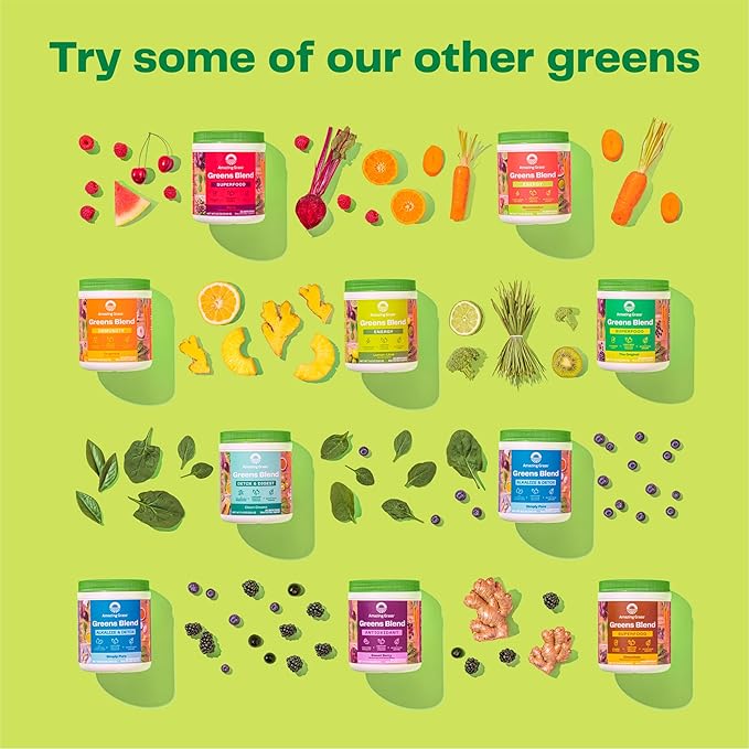 Amazing Grass Greens Superfood Powder: Greens Powder with Digestive Enzymes & Probiotics, Organic Spirulina, Chlorella, and Beet Root Powder, Chocolate, 60 Servings