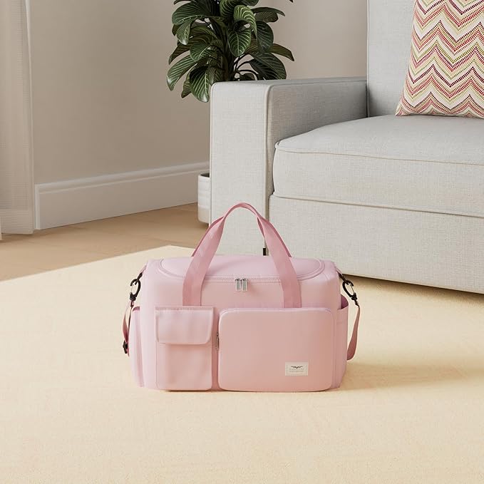 FIORETTO Women's Gym Duffle Bag with Shoes Compartment, 37L Capacity, Ideal for Travel, Gym, Sports, Duffel, Weekender