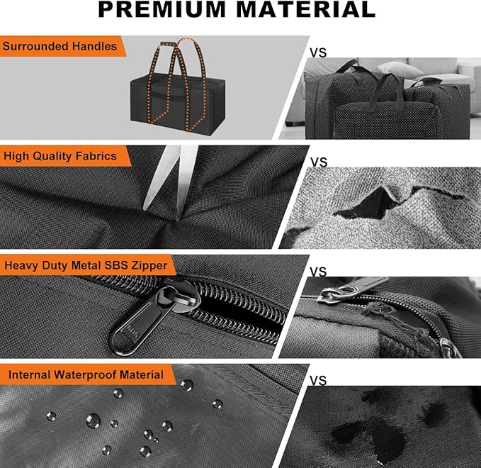 COOLBEBE 24" Sports Duffle Bag - 53L Travel Duffel Tote Bag with Upgrade Zipper Weekender Overnight, Durable & Water Resistant, Camping duffle (24” x 12” x 12”, Black)