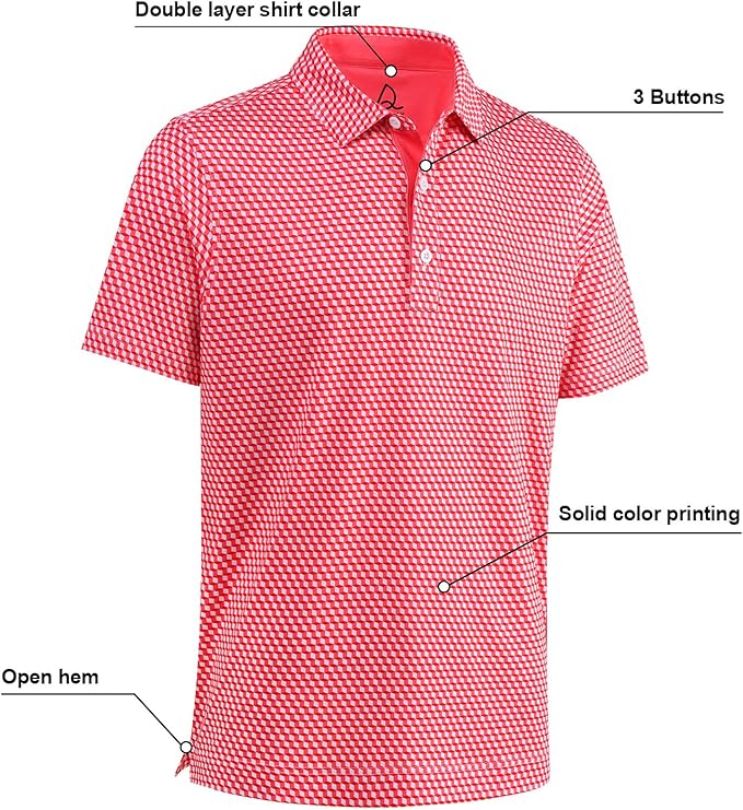 DEOLAX Mens Polo Shirts Fashion Print Mens Golf Shirt Dry Fit Mens Golf Polo Short Sleeve Quick Dry Funny Golf Shirt for Men