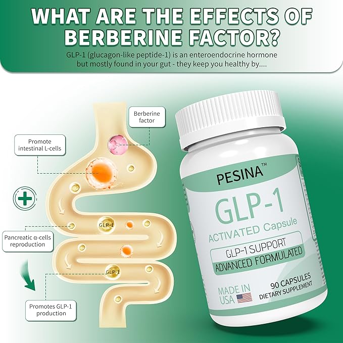 GLP-1 Supplement for Women and Men, GLP Activate Expert Formula, GLP1 Naturally Supplement for Hunger & Metabolic Support, Take 3 Times Daily, Before Meal (90 Capsules)